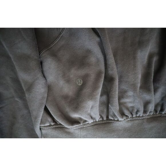 Lululemon W3ECTS Women's Sz 8 Black Hugged-Waist Cotton Zip Hoodie - Picture 11 of 16